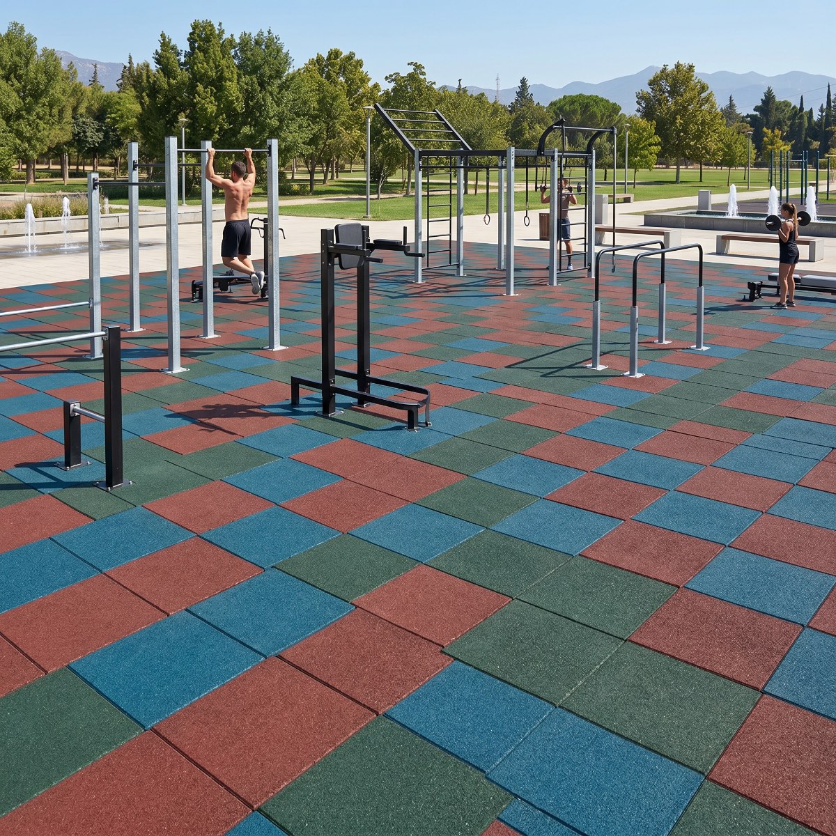 Piso Amortiguante para Gimnasios al Aire Libre